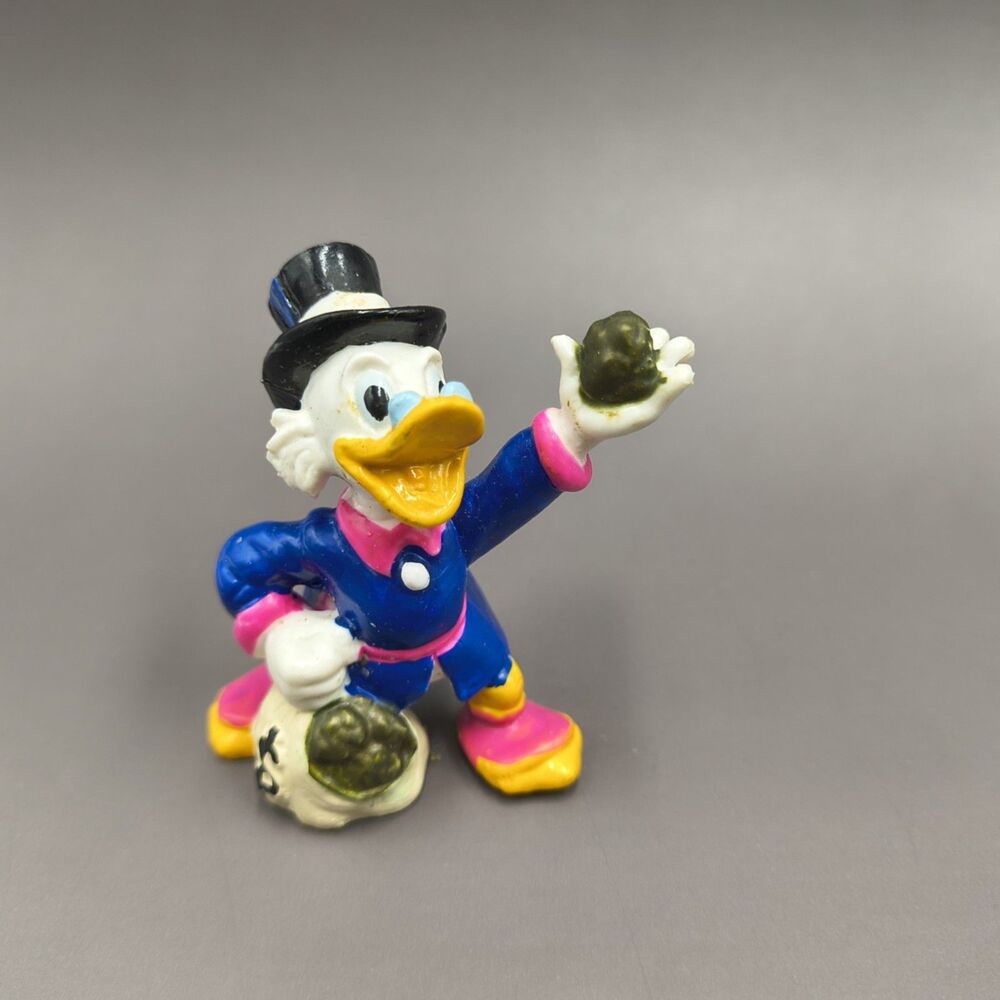Vintage Disney DuckTales Scrooge McDuck PVC Figure Money Bag Applause 1986